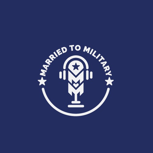 Microphone design with the title 'podcast logo - Married to Military'