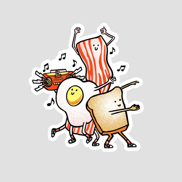 Bacon design with the title 'Break(fast) Dance'