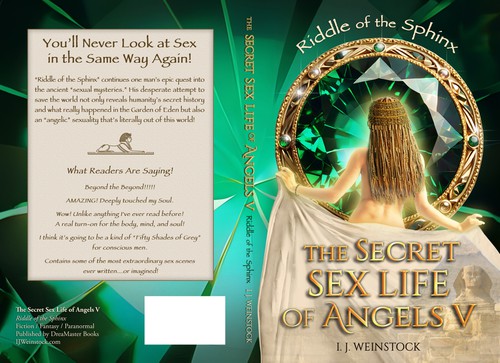 Erotic book cover with the title 'Book 5 "Riddle of the Sphinx" of The Secret Sex Life of Angels series'