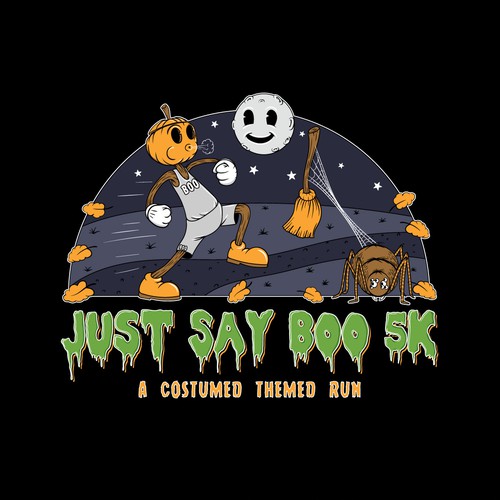 Spooky logo with the title 'Halloween themed logo'