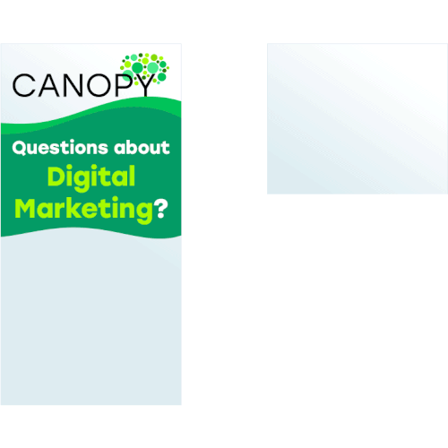 Bright color design with the title 'Animated Site Retargeting Banner Ads for Canopy'