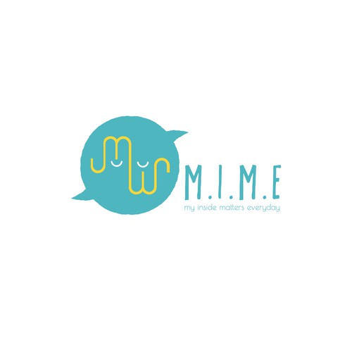 Yellow brand with the title 'Logo design for M.I.M.E'