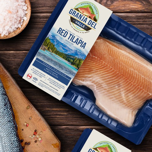 Simple label with the title 'Label for Red Tilapia'
