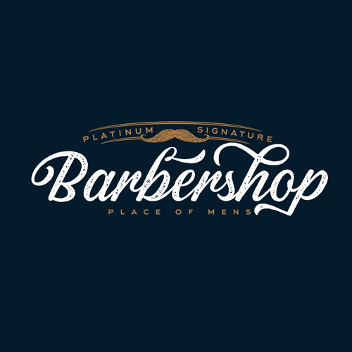 Moustache design with the title 'Barbershop Logo'