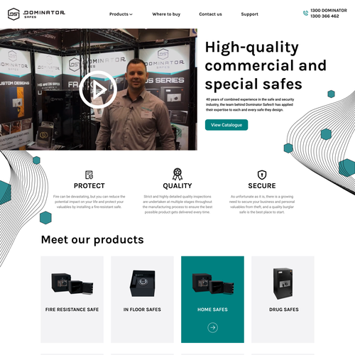 Security website with the title 'Main page for safe store'