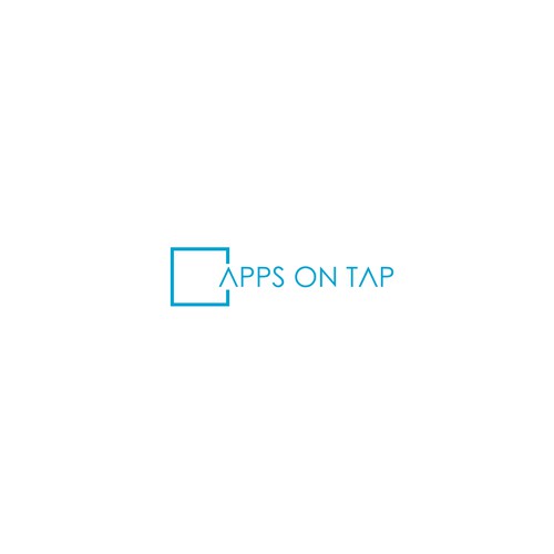 Laptop logo with the title 'Apps on tap logo design'