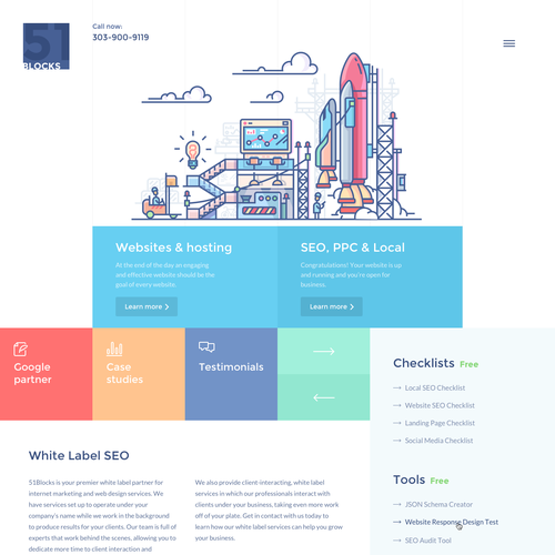 Minimalist website with the title '51 Blocks'