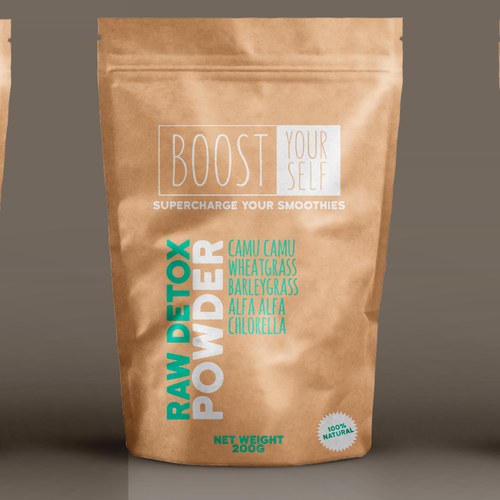 Smoothie label with the title 'Smoothie powder packaging'