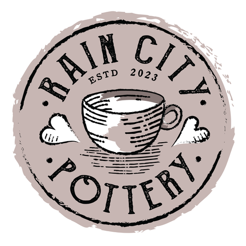 Old school logo with the title 'Rustic Pottery Logo'