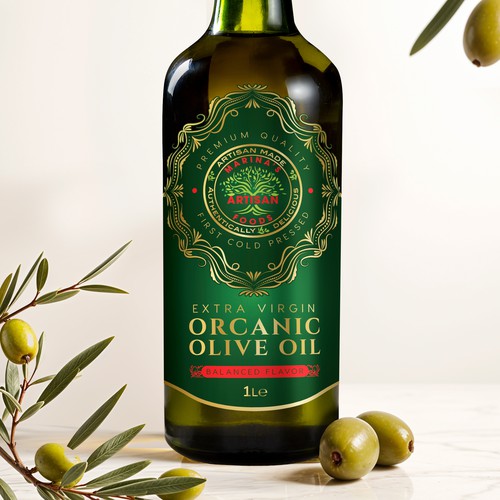 Olive oil label with the title 'Olive Oil label Design'