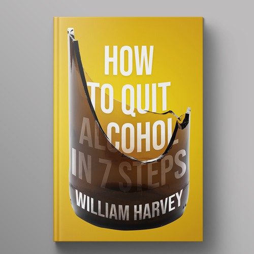 Creative book cover with the title 'How To Quit Alcohol in 7 Steps Book Cover'