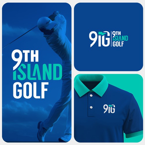 Flag design with the title '9th Island Golf'