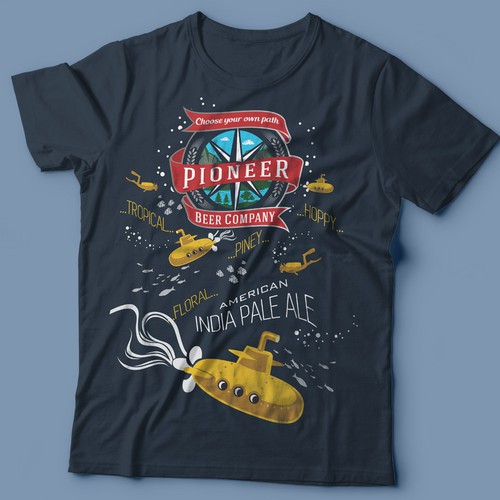 Tropical t-shirt with the title 'Pioneer Beer'