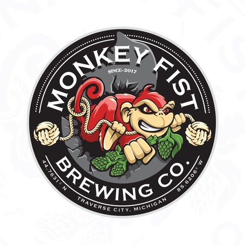 Brewery logo with the title 'Monkey Fist Brewing Co.'