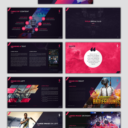 Video game design with the title 'Powerful presentation template'