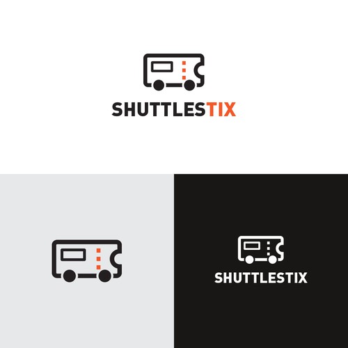 Music festival design with the title 'Shuttle bus and Tickets logo'