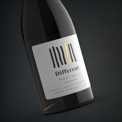 3D rendering design with the title 'A Different wine label'