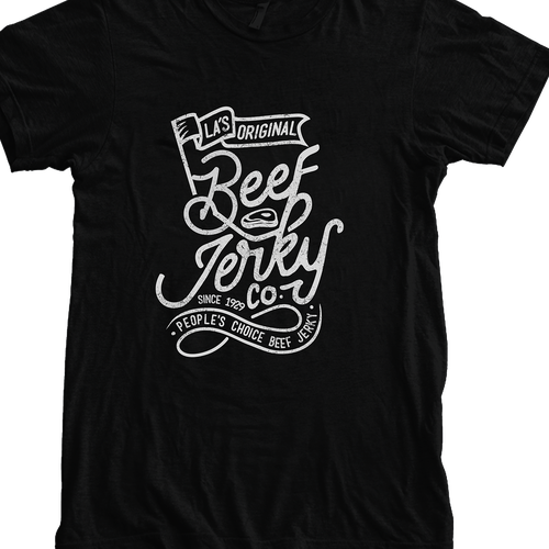 Lettering t-shirt with the title 'Typography Beef Jerky'