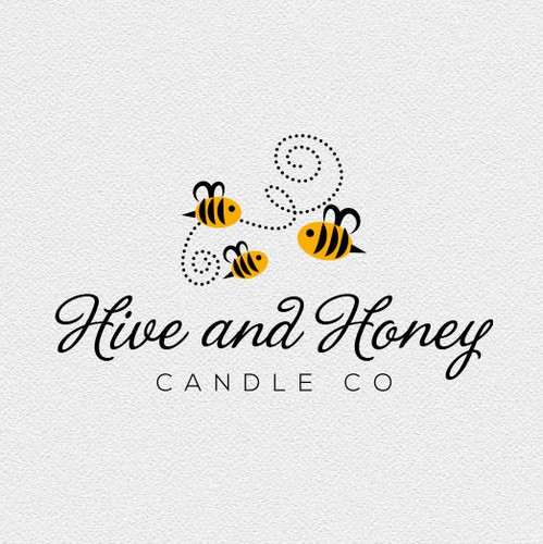 Candle logo with the title 'Logo concept for Hive and Honey Candle Co'