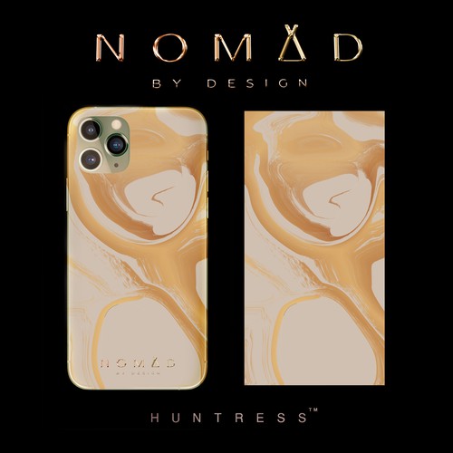 Golden design with the title 'Mobile Case design for Nomad'