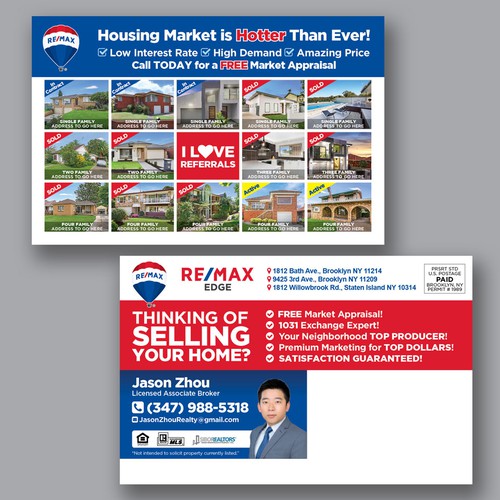 Direct mail design with the title 'Postcard design for Remax'