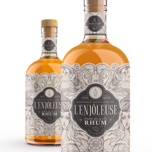 Rum label with the title 'Rum Label Design'
