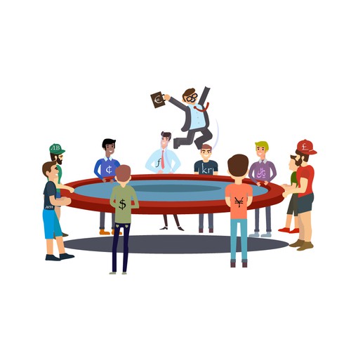 Flat design artwork with the title 'Business Illustration'