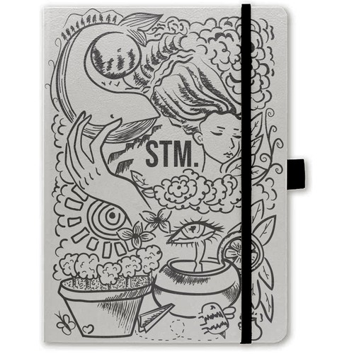 Fantasy artwork with the title 'Doodle art illustration of a notebook cover'