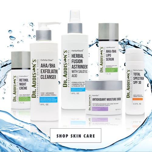 Cosmetics artwork with the title 'Product design for Beauty skin-care range'