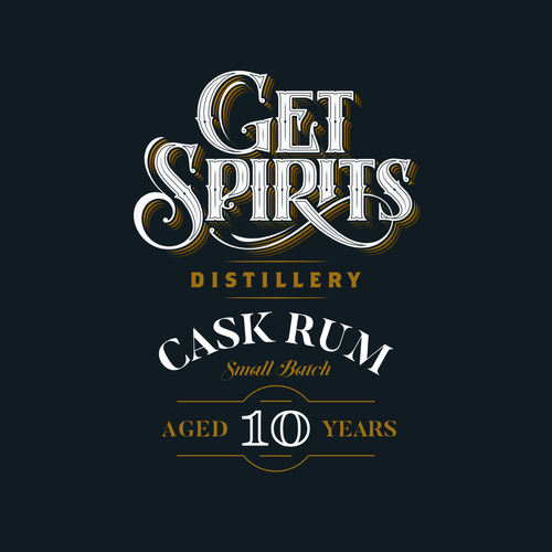 Lettering brand with the title 'Get Spirits'