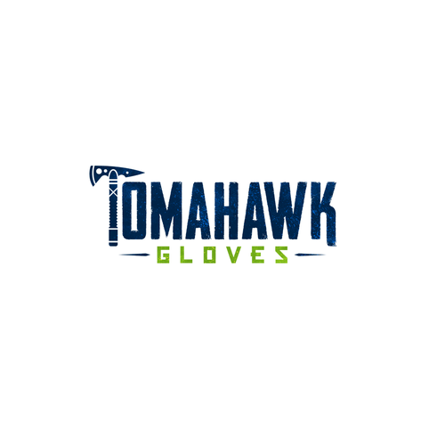 Grunge logo with the title 'Logo design for Tomahawk Gloves'