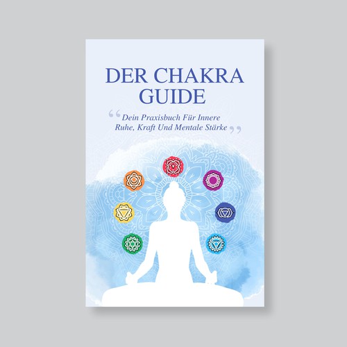 Meditation book cover with the title 'Chakra guide book cover design '