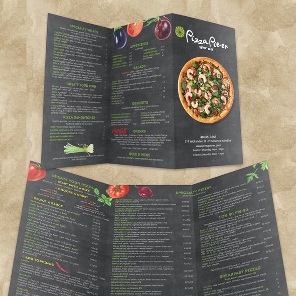 Basil design with the title 'Chalkboard style menu'