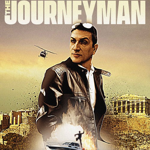 Explosion design with the title 'Journeyman Movie Poster Ad'