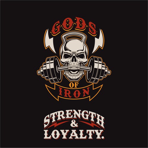Barbell t-shirt with the title 'T-shirt design for Gym With Heavy Metal Theme'