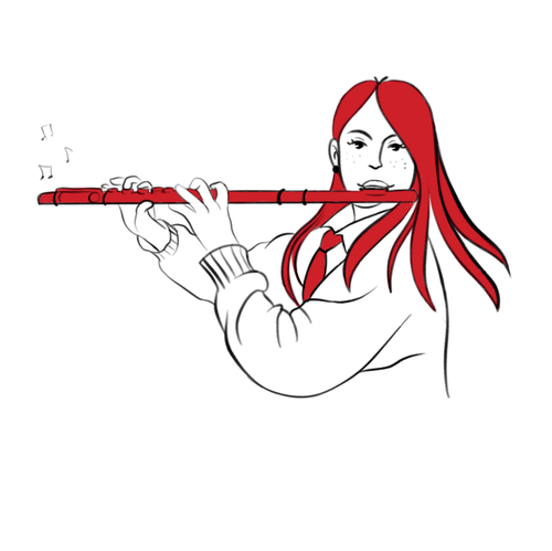 Line illustration with the title 'Illustrations for book about musician in line art style '