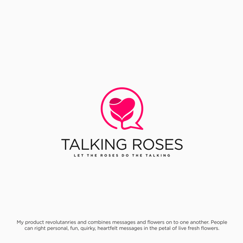 Chat design with the title 'Simple Logo For Talking Rose'
