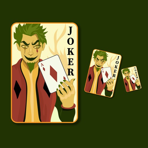 Joker design with the title 'Playing card concept'