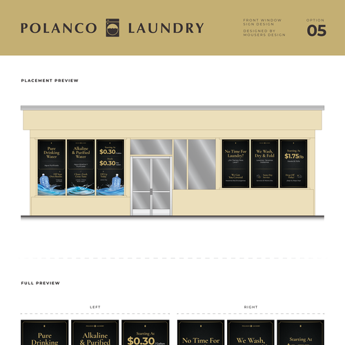 Window design with the title 'Polanco Front Window Design'