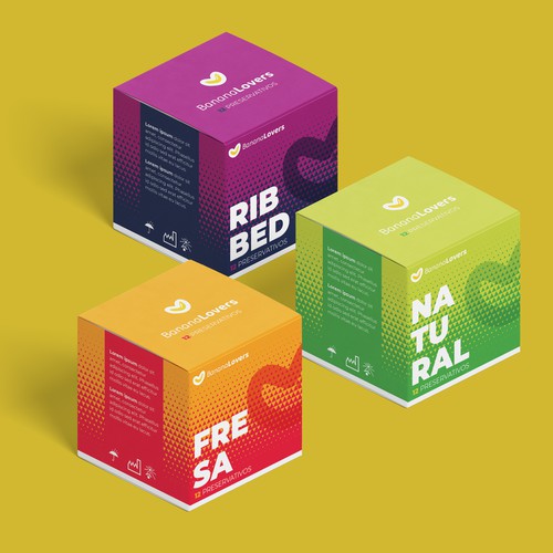 Condom design with the title 'Pack for condom'