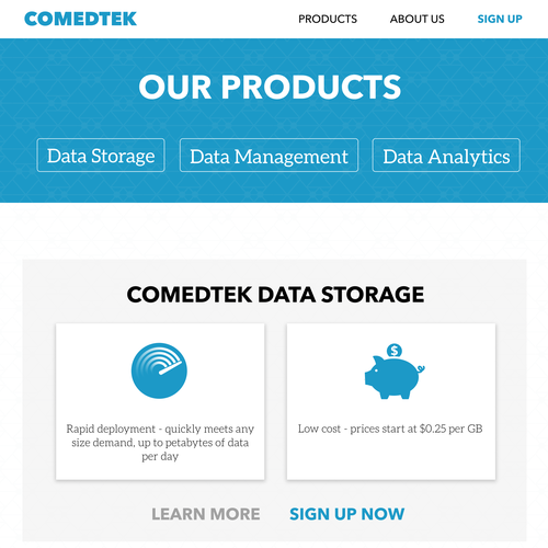 Data website with the title 'Minimalist data management website'