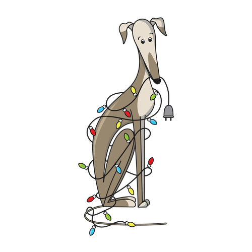 Cute animal design with the title 'Christmas illustration with a dog'