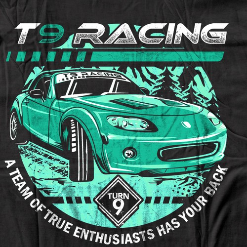 Badass t-shirt with the title 't9racing'