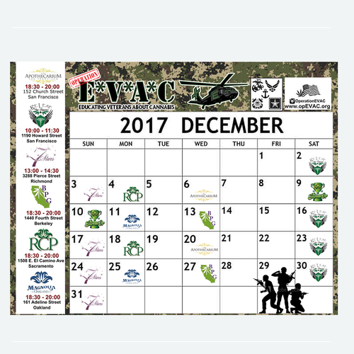 Calendar design with the title 'Design December calendar with a military theme!'