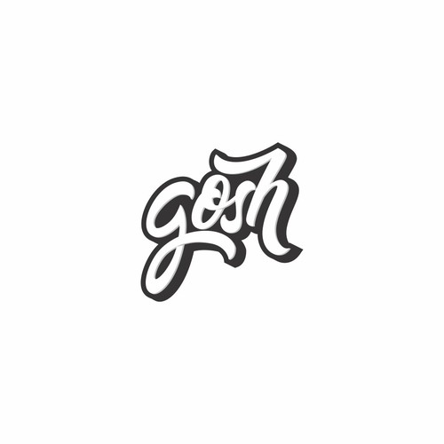 Brush pen design with the title 'Gosh'