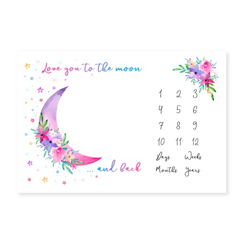 Blanket design with the title 'Baby Monthly Milestone Blanket'