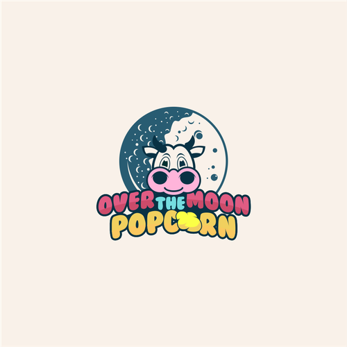 Popcorn logo with the title 'FAMILY FUN POPCORN STORE LOGO'