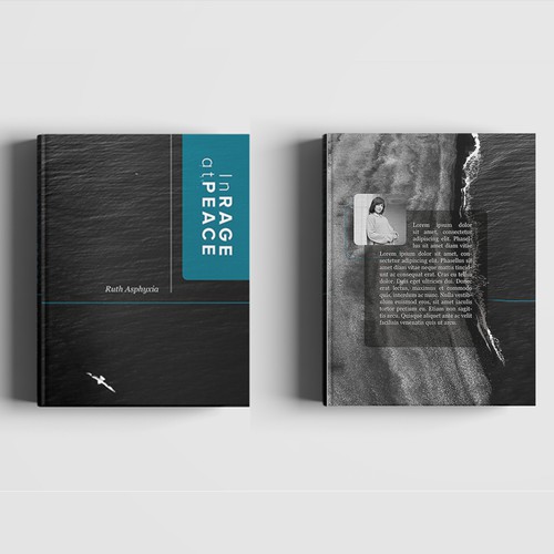 Photography book cover with the title 'Book cover design for "In a rage of peace"'