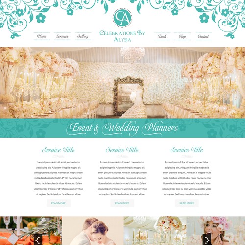 Planner design with the title 'Event and Wedding Planner Website'