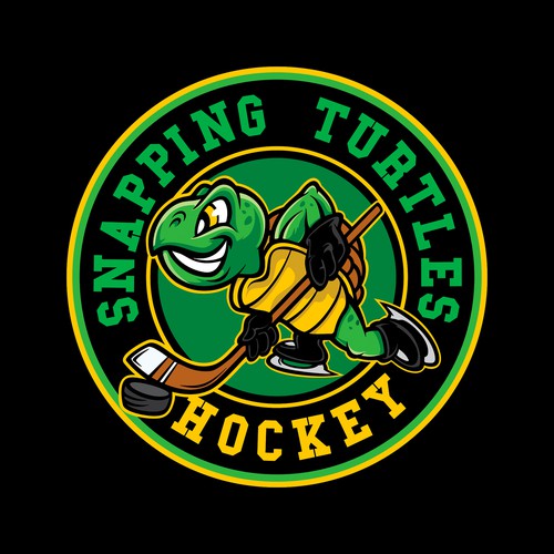 Turtle logo with the title 'hockey team logo'